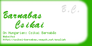 barnabas csikai business card
